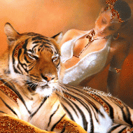 Tiger und Frau