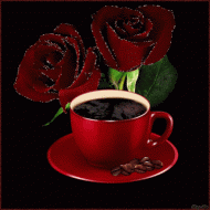 Kaffee Rote Rosen Glitzer