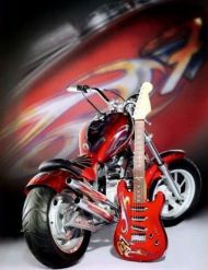 Motorrad und E-Gitarre