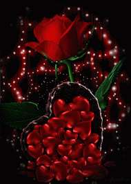 Rote Rose mit Herzen animation