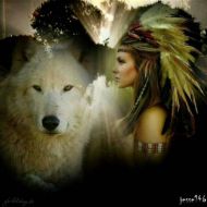 Wolf und Indianer