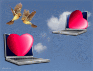 Herzen im Laptop